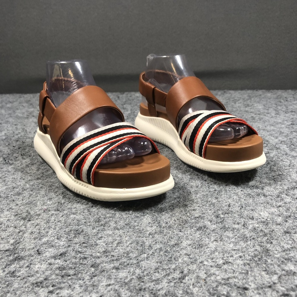 Cole Haan ZEROGRAND Sandals Womens 8 Brown Leather Slingback Comfort Shoes